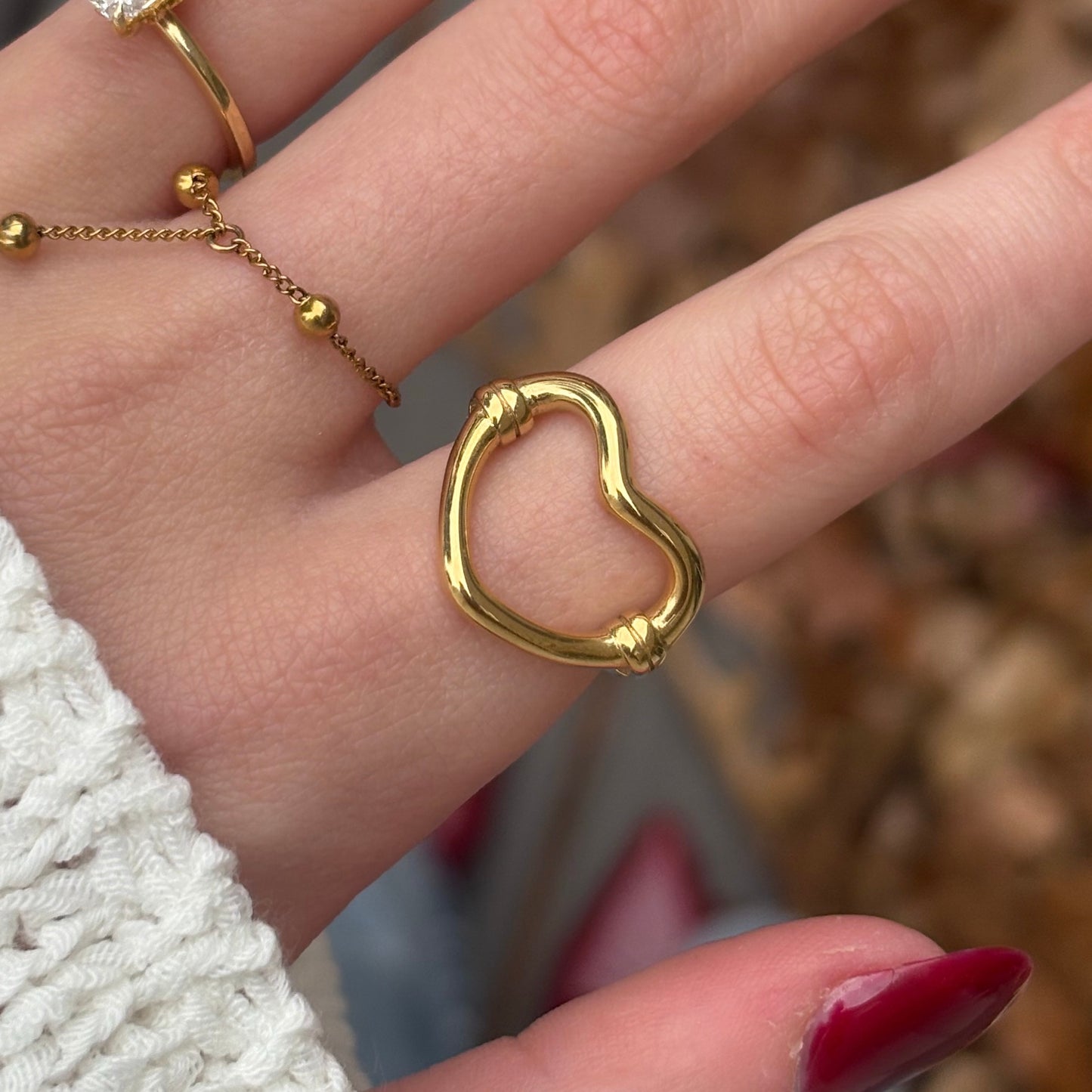 Gold Iron Hearted Ring