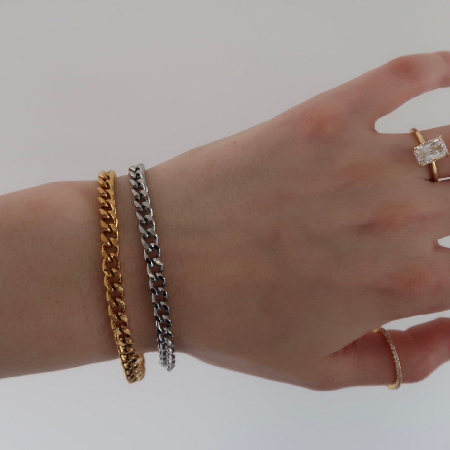 Silver Cuban Link Chain Bracelet