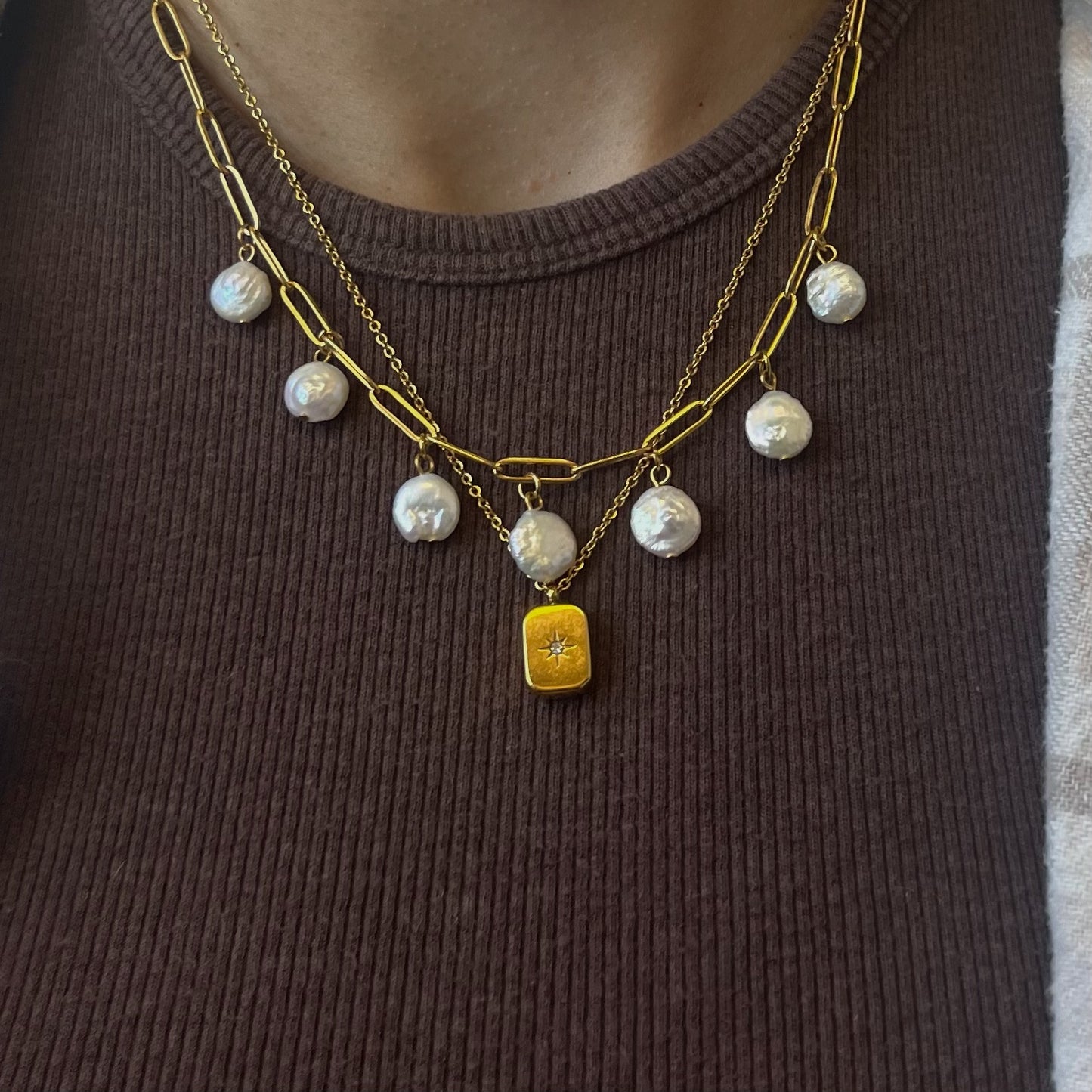 Gold Pearl Jam Necklace