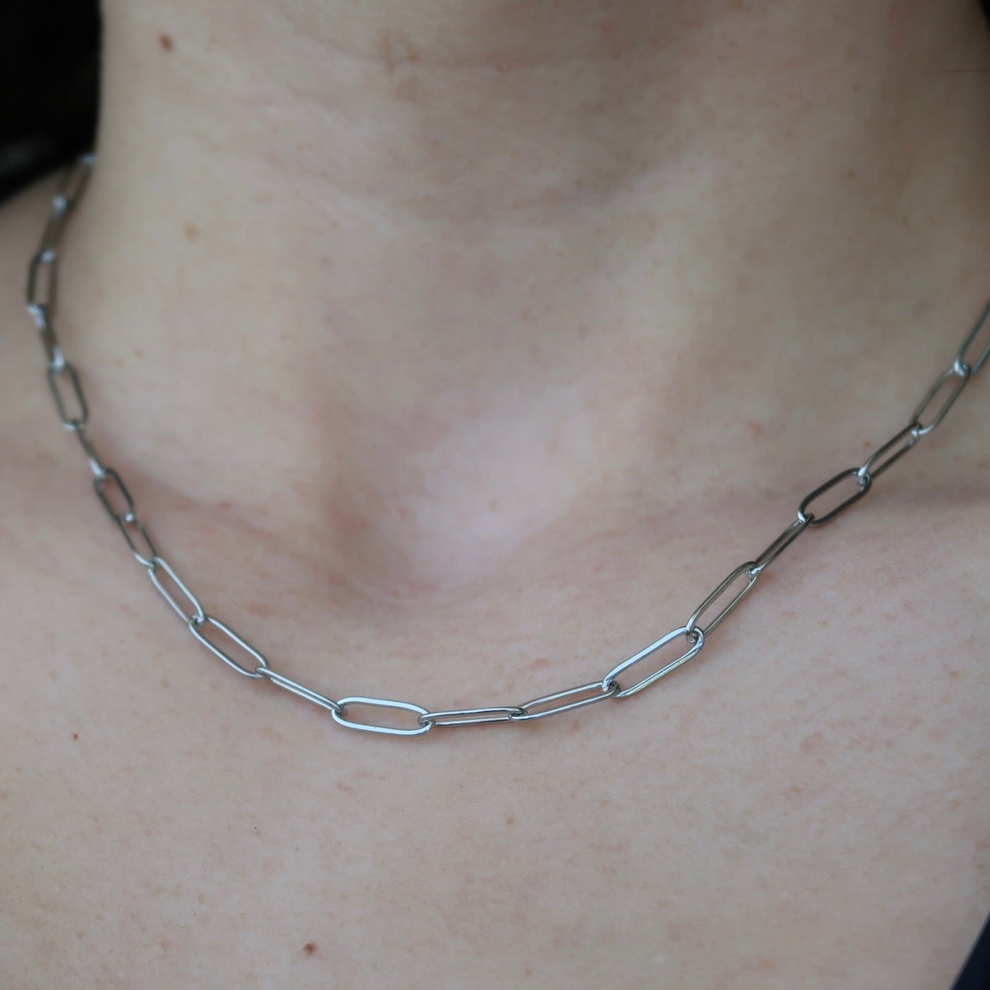 Silver Paper Clip Necklace