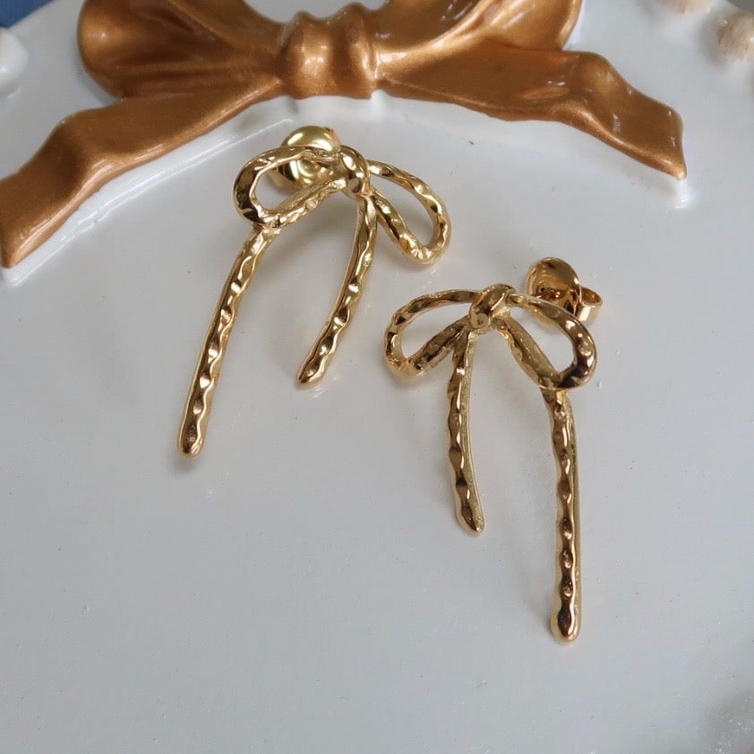 Gold Bow Earrings