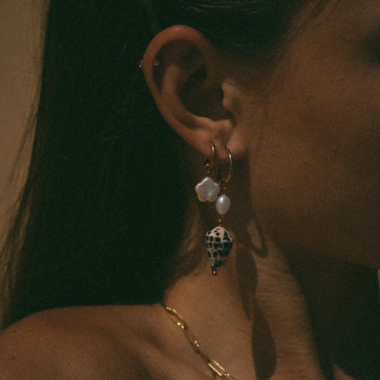 Gold Low Tide Hoops