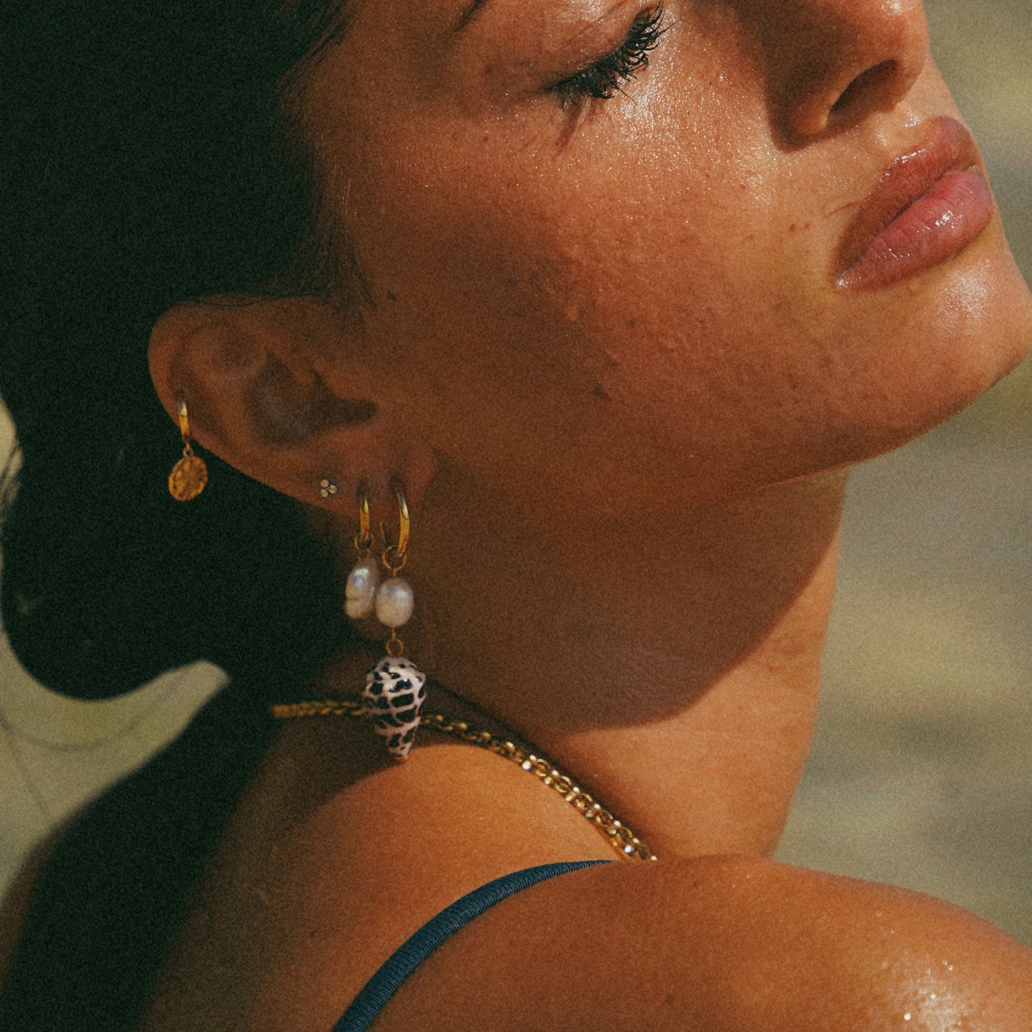 Gold Low Tide Hoops