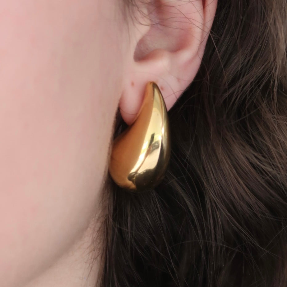 Gold Tear Drop Earrings