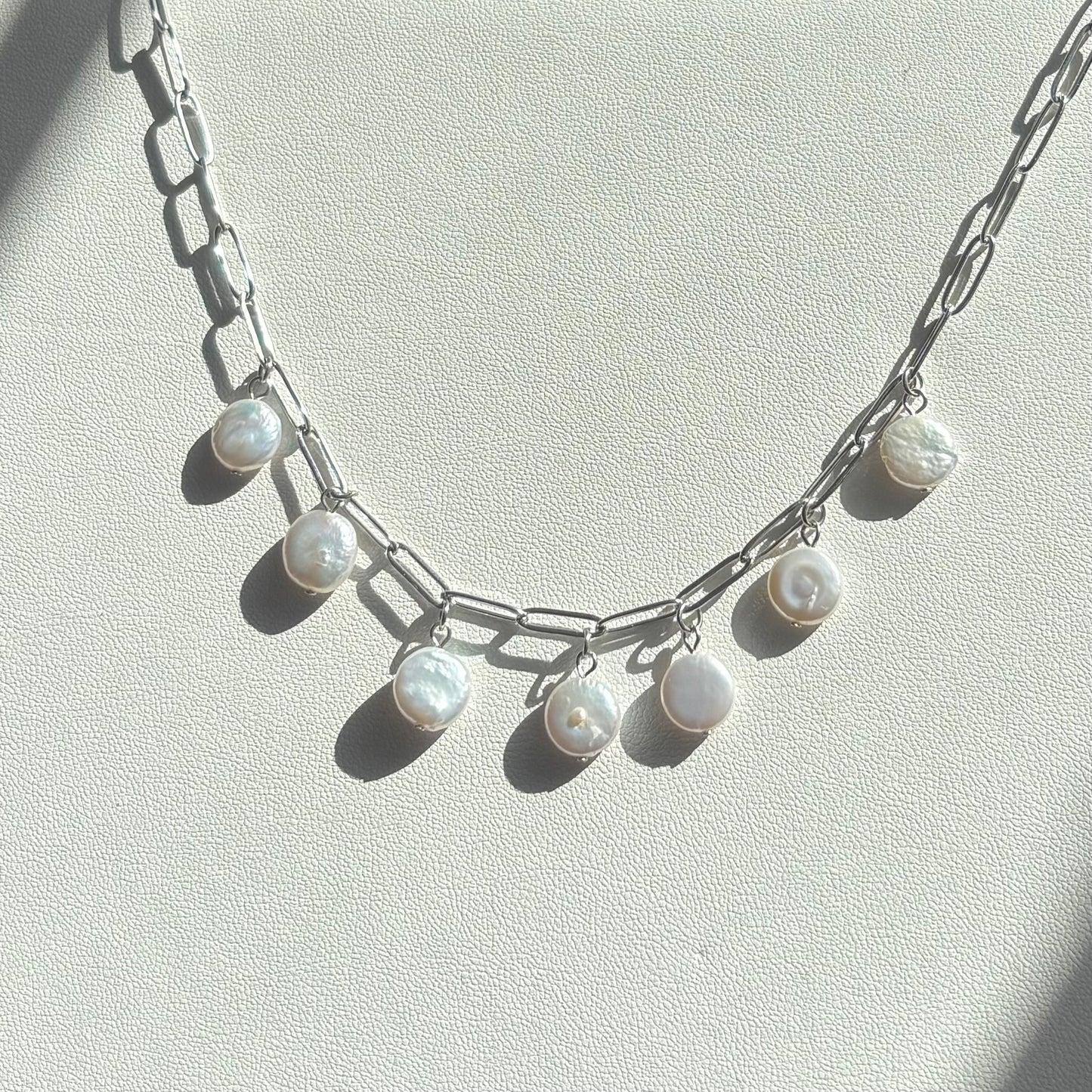 Silver Pearl Jam Necklace
