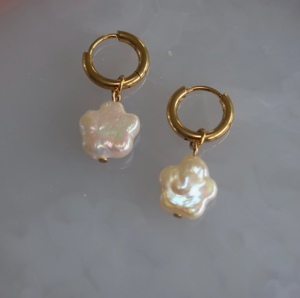 Blossom Pearl Hoops