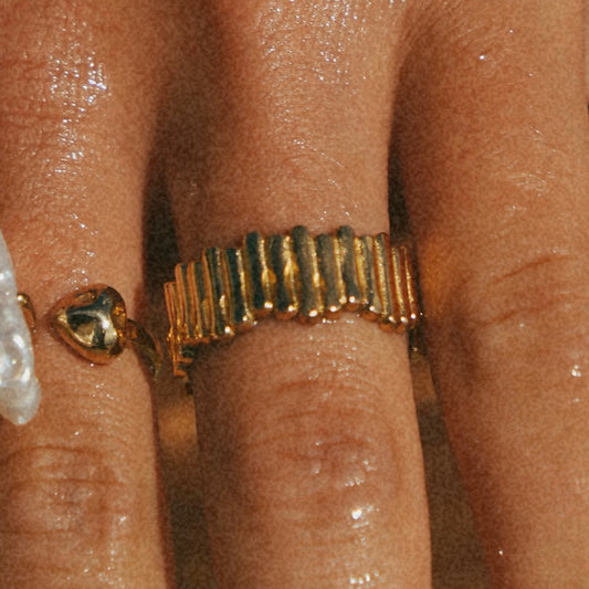 Gold In + Out Ring