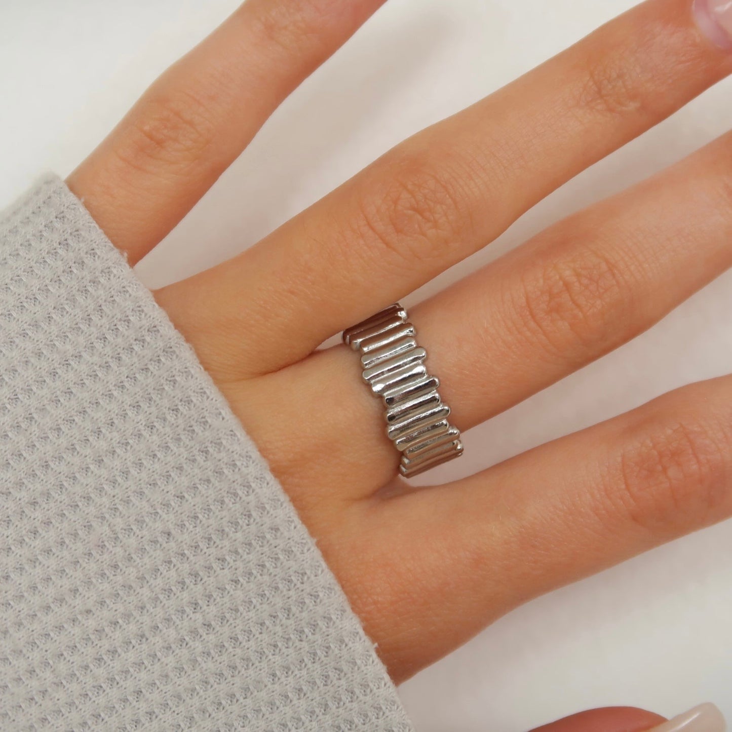 Silver In + Out Ring
