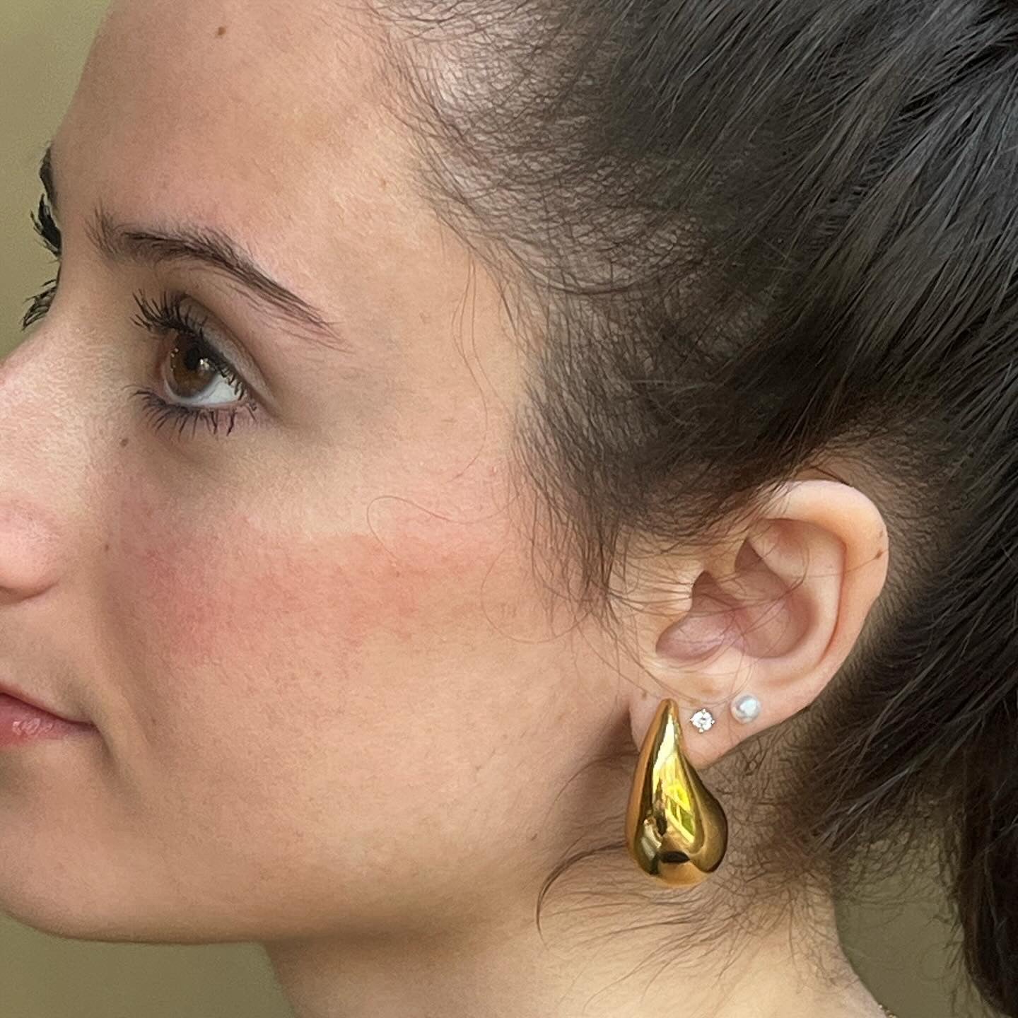 Gold Tear Drop Earrings