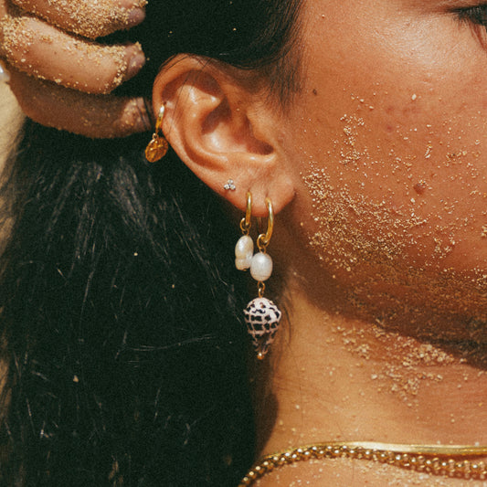Gold Low Tide Hoops